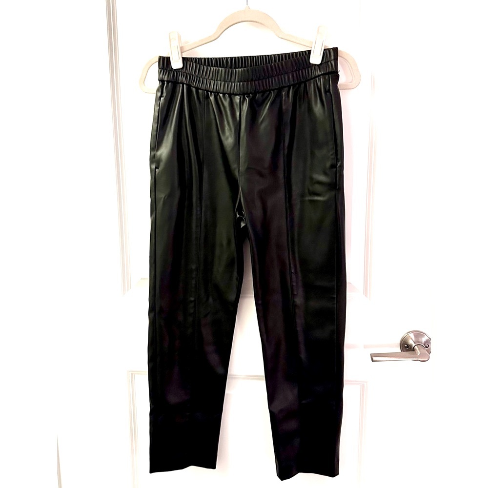 Black Faux Leather Pants x Ann Taylor